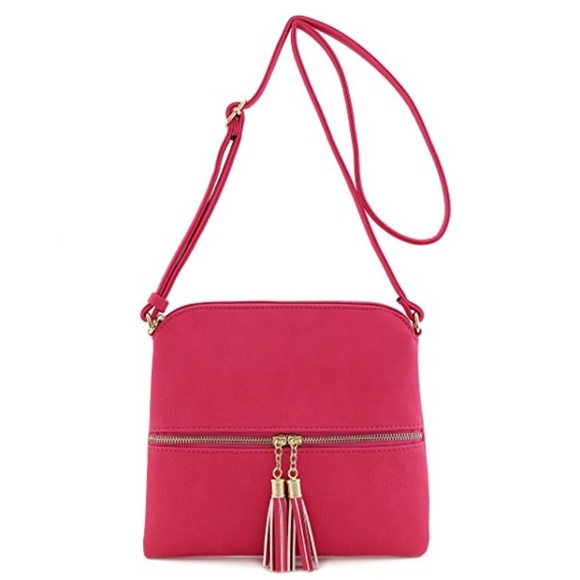 Bright Colored Fuschia Cross-body Bag - Picture 2 of 3